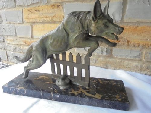 Art Deco German Shepherd Dog by L Carvin