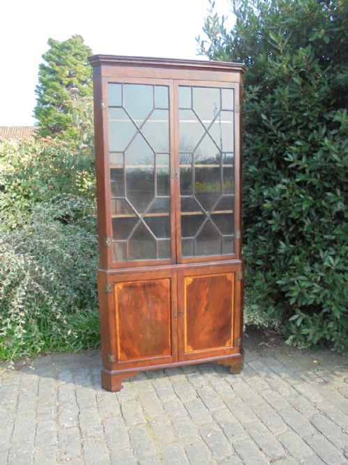 18th Century  Glazed Double Corner Cabinet