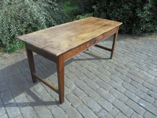 19th Century French  Chestnut Wood Kitchen/serving Farmhouse Table