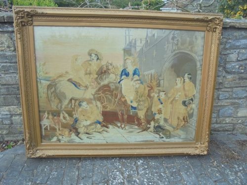 Massive Berlin Style Tapestry in Gilded Frame