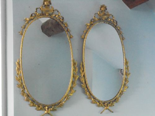 Pair of 19th Century Gilded Bronze Wall Mirrors