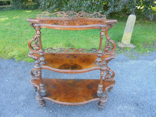 Victorian Walnut Three Tier Shelves