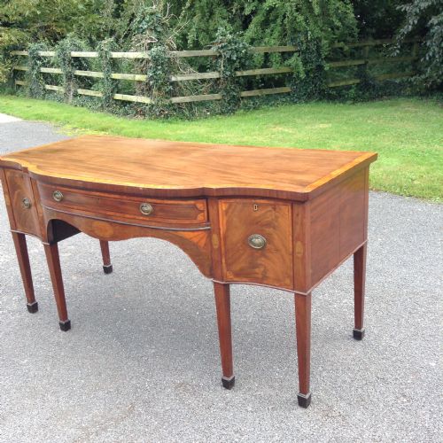 18th Century Serpentine Sheraton Period Mahogany Sideboard