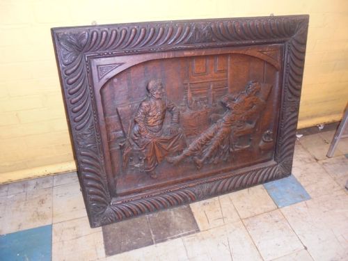 fig 1. 19th century carved oak panel. Possibly Irish.