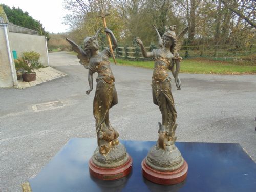 Pair of 19th Century Bronzed Figures