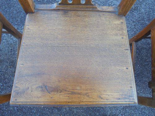 fig 1. Set of Set of six plus one George 111 oak and elm dining chairs