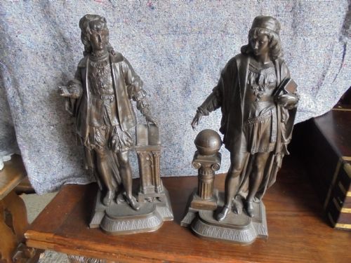 Pair of Spelter Figures Depicting Scholars