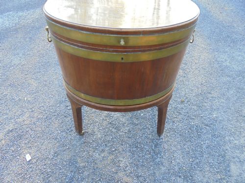 18th Century Oval Brass Bound Cellarette