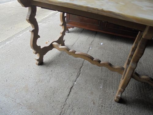 fig 1. 19th century Italian marble top dining table. Seats 10