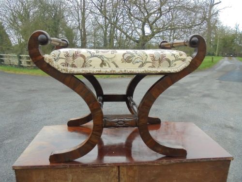 Victorian Rosewood  Cross Frame  Footstool-dressing Table Stool