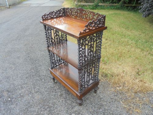 19th Century Rosewood Three Tier Canterbury Shelves