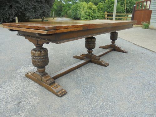 Oak Refectory Farmhouse Kitchen Dining Room Table  Seats Fourteen