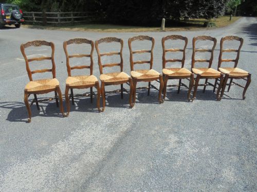 Set of Seven French Dining Kitchen Chairs