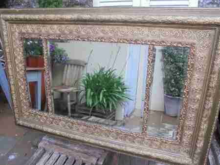 19th Century Triple Mirror in Gilt Frame, Oak Leaves and Acorns.