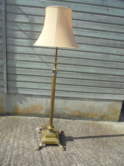 19th Century Brass Telescopic Standard Lamp