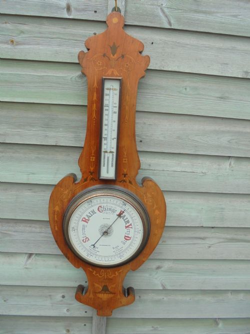 Art Nouveau Inlaid Aneroid Barometer by Bateman Bournemouth