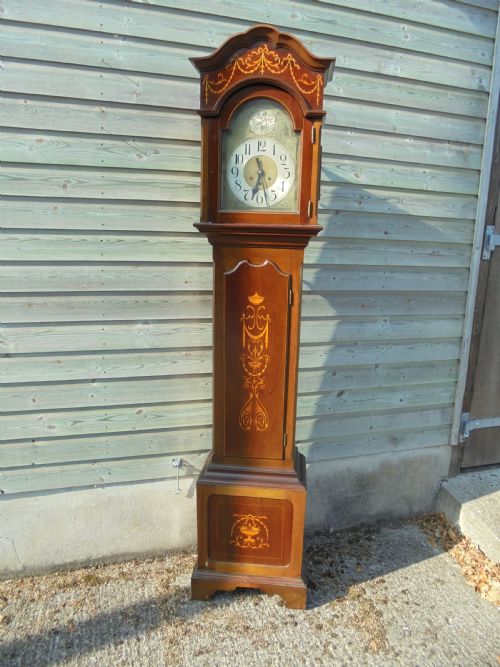 Late 19th Century Marquetry Long Case Grandfather Clock