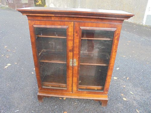 19th Century Walnut Glazed Front Bookcase