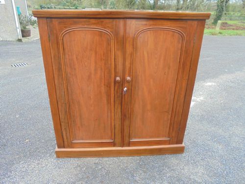 19th Century Mahogany Two Door Linen Cupboard