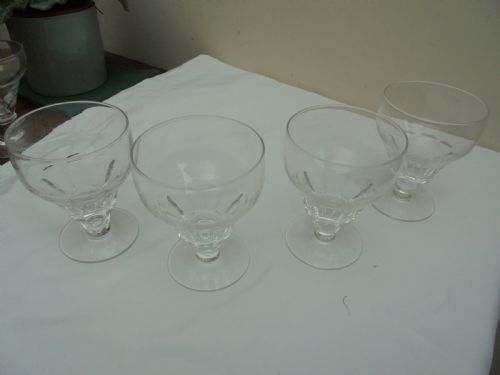 Set of Four 19th Century Glass Rummers
