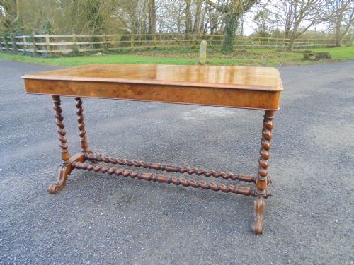 A Carved Burr Walnut Writing  ,Library Table