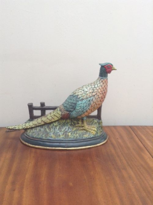 Victorian Cast Iron Door Stop..pheasant