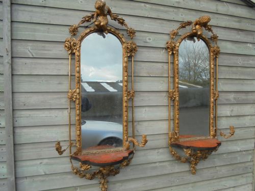 Rare Pair of French Gilded Mirrors 1870