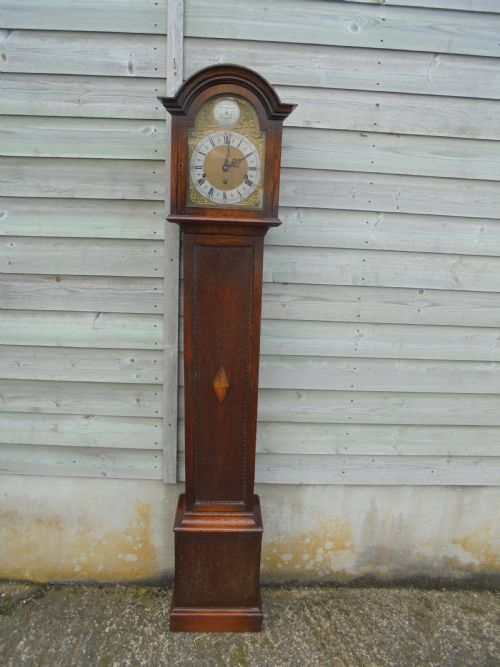 Oak Grandmother Chiming Long Case Clock