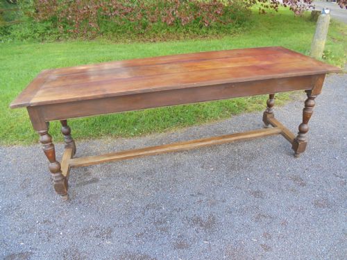 Early 19th Century French Cherry Wood Farmhouse Table Seats Eight