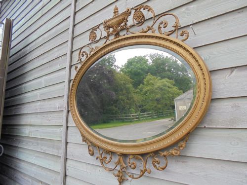 Victorian Adams Style Gilded Oval Wall Mirror