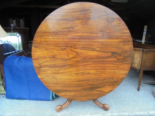 Victorian Circular Rosewood Hall or Dining Table
