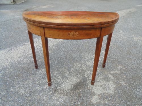 18th Century Mahogany Half Round Tea Table