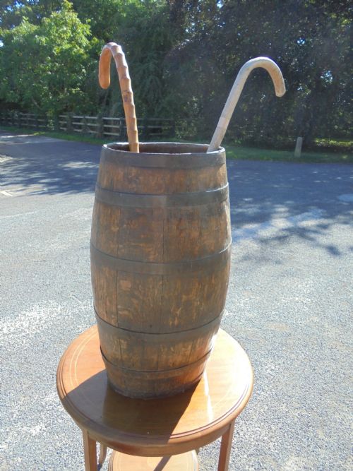 19th Century Iron Bound Wooden Barrel