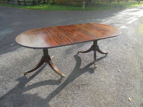 Mahogany Regency Style Twin Pillar Dining Table