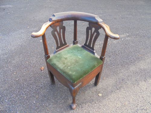 18th Century Mahogany Corner Commode Chair