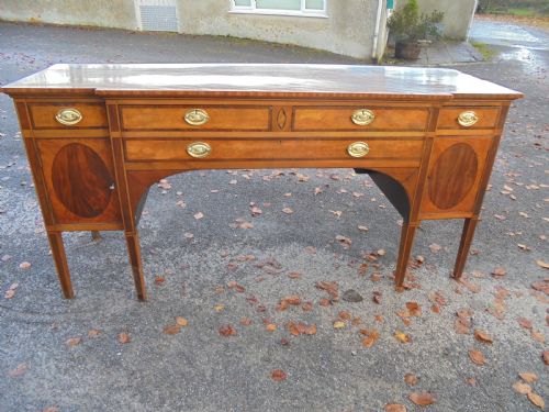 18th Century Sheraton Period Breakfront Sideboard