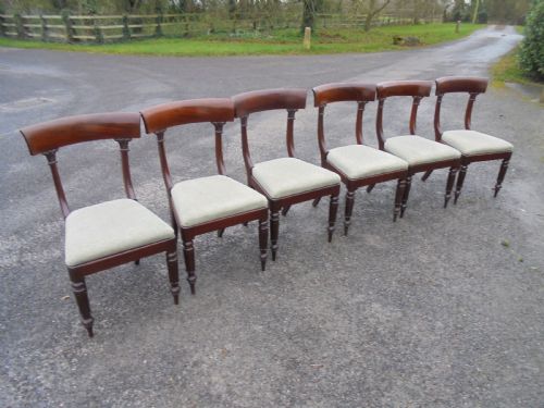 Set of Six Mahogany Bar Back Dining Chairs