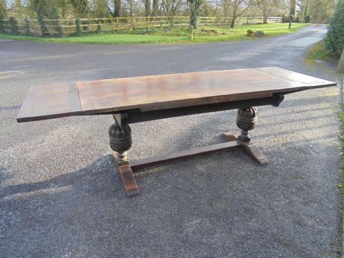 Oak Extending Refectory Dining Table Seats Ten