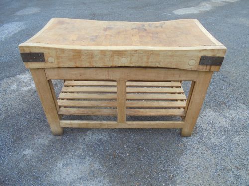 Solid Pine Kitchen Chopping Block on Stand
