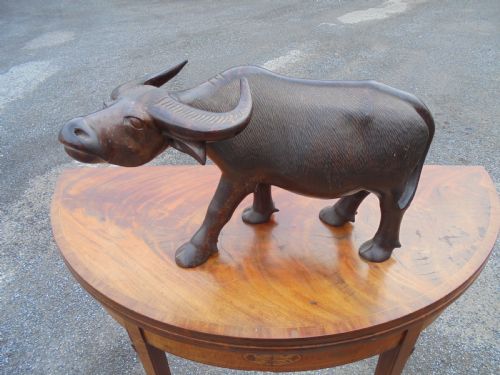 Large Oriental Hardwood Figure of a Water Buffalo