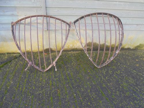 Two Victorian Cast Iron , Corner Hay Racks , Planters