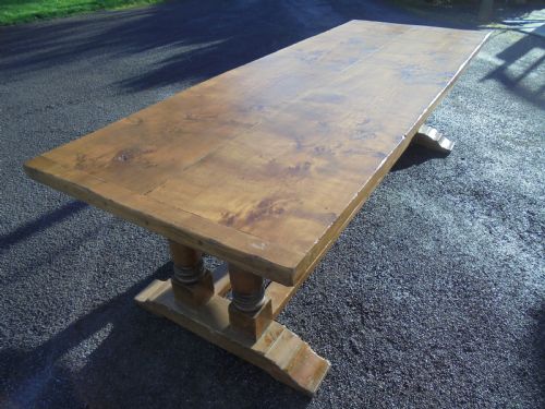 Large  Walnut  Farmhouse Refectory Table Seats Ten