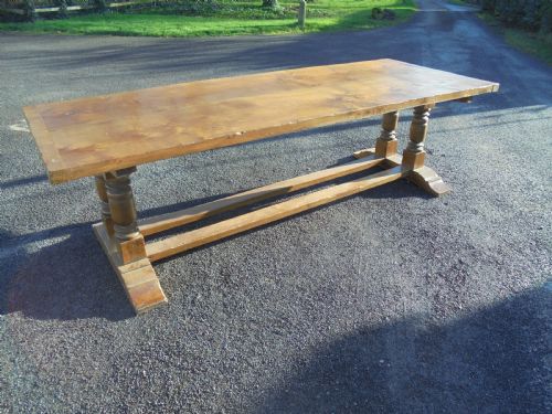 fig 1. Large Walnut Farmhouse Refectory Table Seats Ten