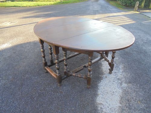 Large Double Gate Oak Gateleg Table