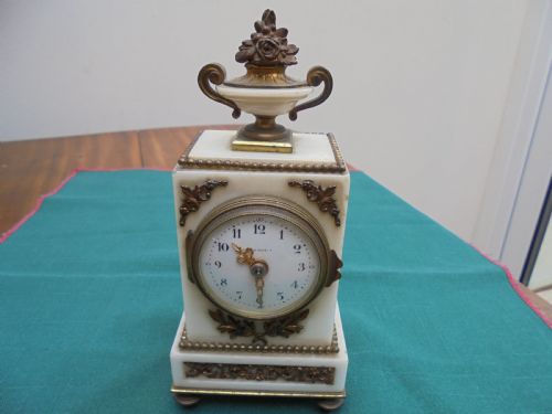 19th Century Miniature Marble and Ormolu Mantle Clock