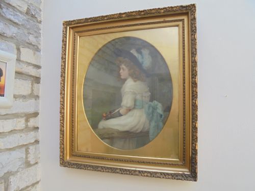 19th Century Pastel Portrait of Young Lady