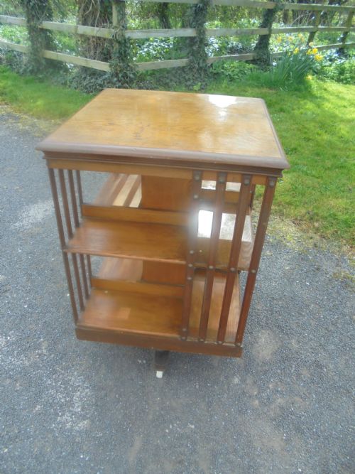 fig 1. Beech and walnut American revolving bookcase