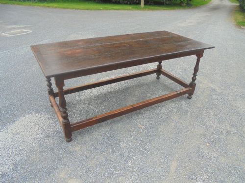 19th Century Oak Farmhouse Kitchen Table Seats Eight