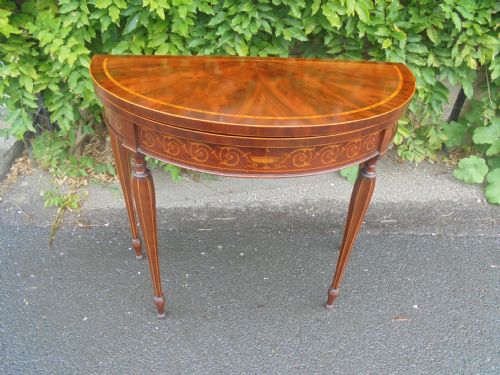 19th Century Demi Lune Card Table