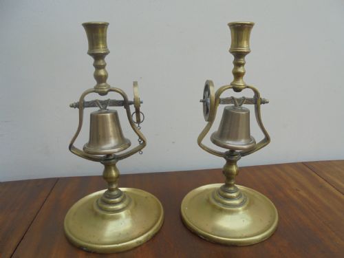 Pair Bell Tavern Candlesticks 19th Century